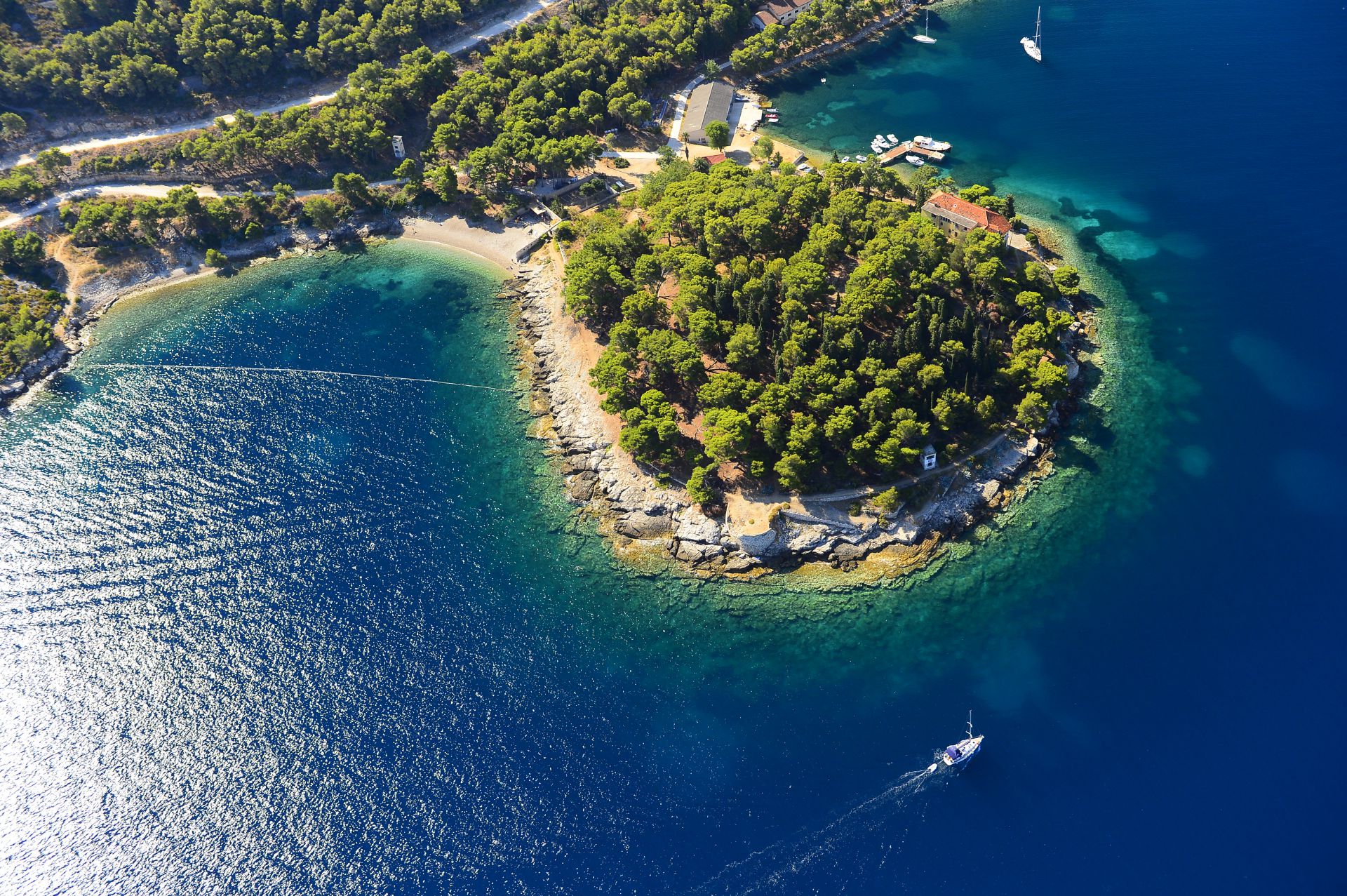 Beaches and bays on the island of Vis