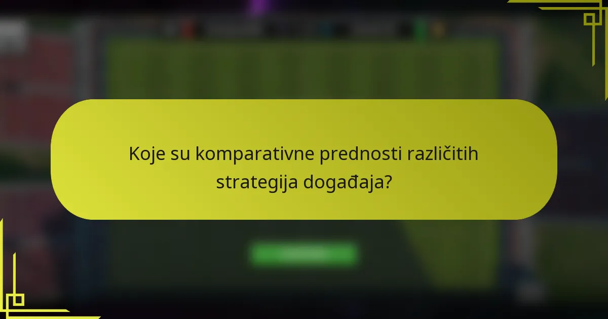 Koje su komparativne prednosti različitih strategija događaja?